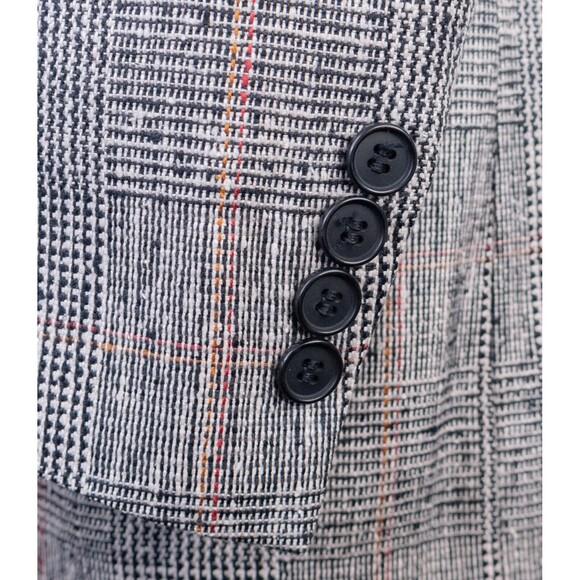 VTG Stanley Blacker Sport Coat Jacket Blazer Plaid Gray Two Button Sz 46R EUC - Picture 7 of 13